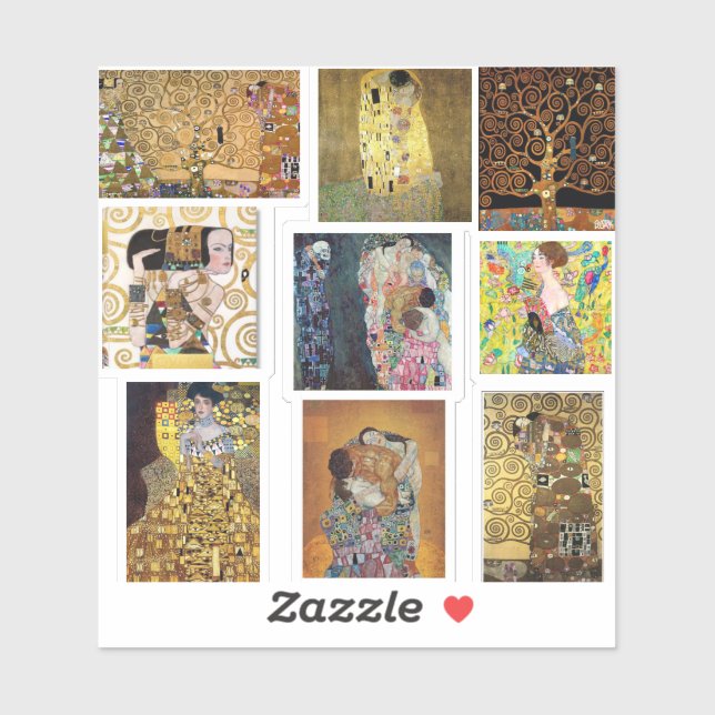 Sticker Peintures d'art Gustav Klimt (Feuille)