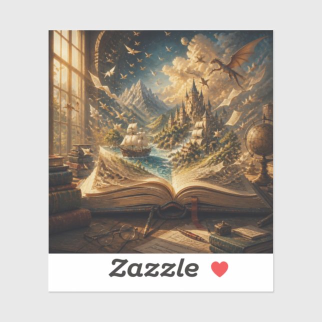 Sticker Peintures d'Aventure du Livre Ouvert. (Feuille)