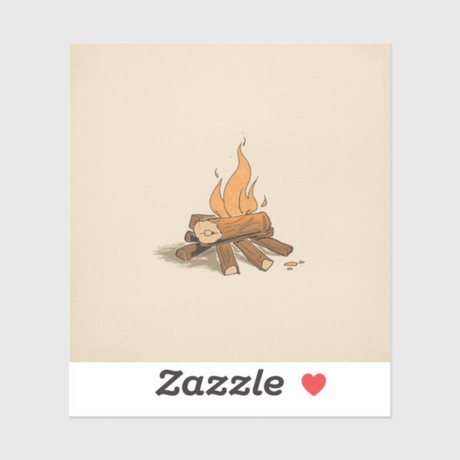 Sticker Peintures de croquis de feu de camp intemporels qu (Feuille)