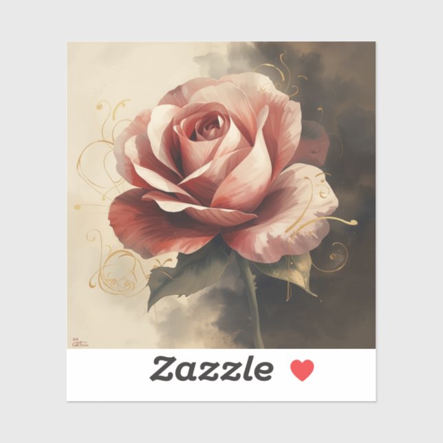 Sticker Peintures Images représentant des roses épanouies  (Feuille)