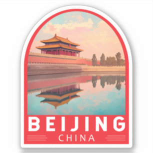 Sticker Pékin Chine Voyage Emblème d'art