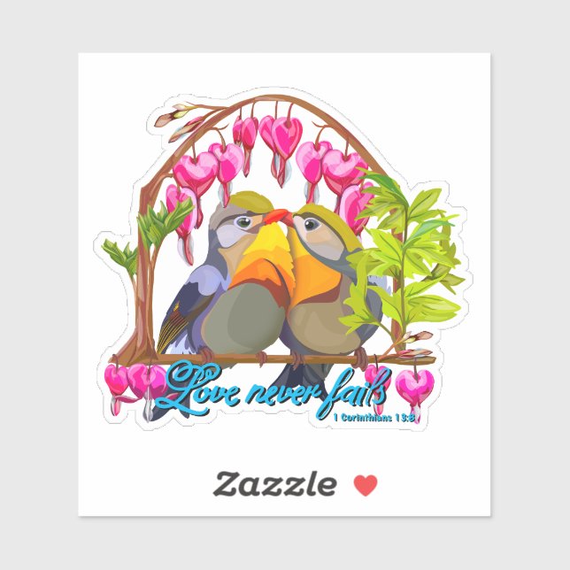 Sticker Pekin Robins—Leiothrix Love Never Fails (Feuille)
