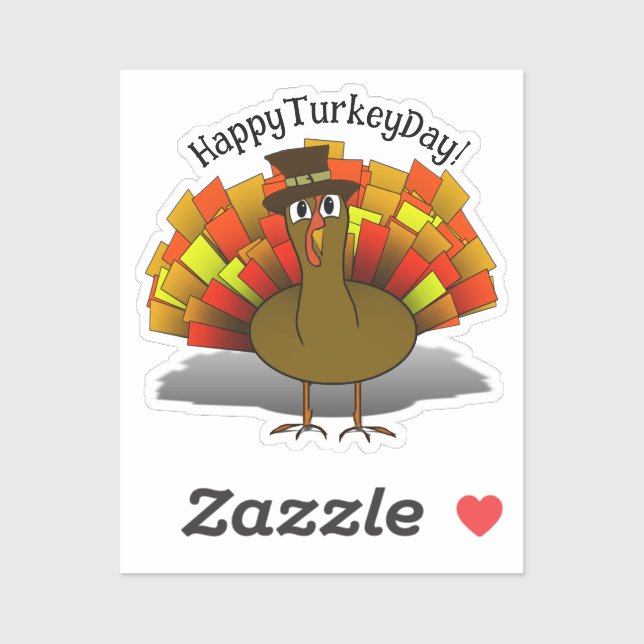 Sticker Pèlerin de Turquie Thanksgiving (Feuille)