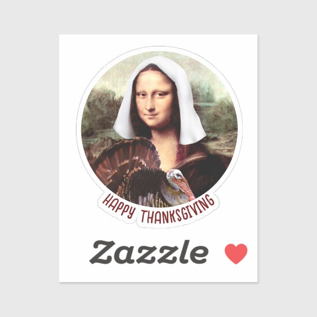 Sticker Pèlerin Mona Lisa Thanksgiving (Feuille)