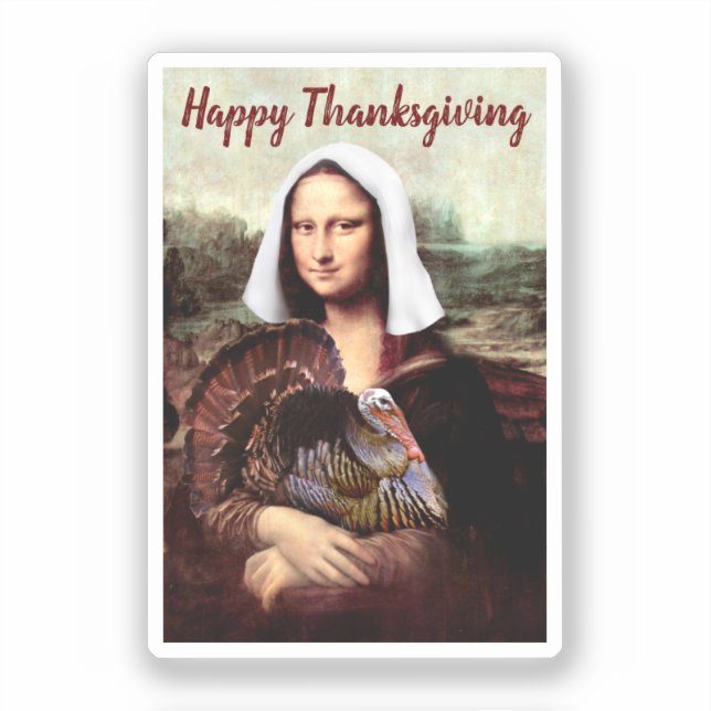 Sticker Pèlerin Mona Lisa Thanksgiving  (Recto)