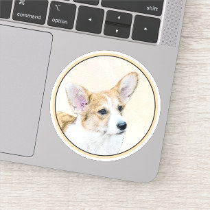 Sticker Pembroke Welsh Corgi Peinture - Art Chien original