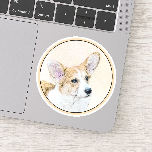 Sticker Pembroke Welsh Corgi Peinture - Art Chien original (Détail)