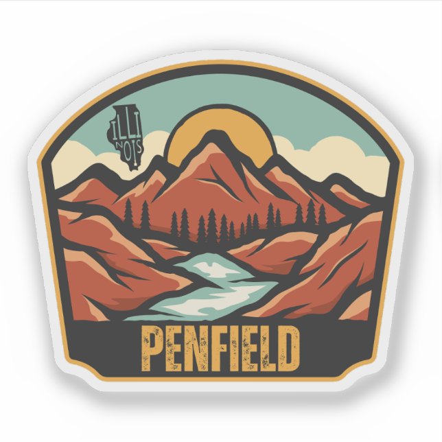 Sticker Penfield, Illinois (Devant)