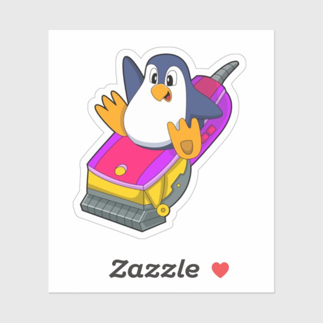 Sticker Penguin comme coiffeur avec Razor (Feuille)