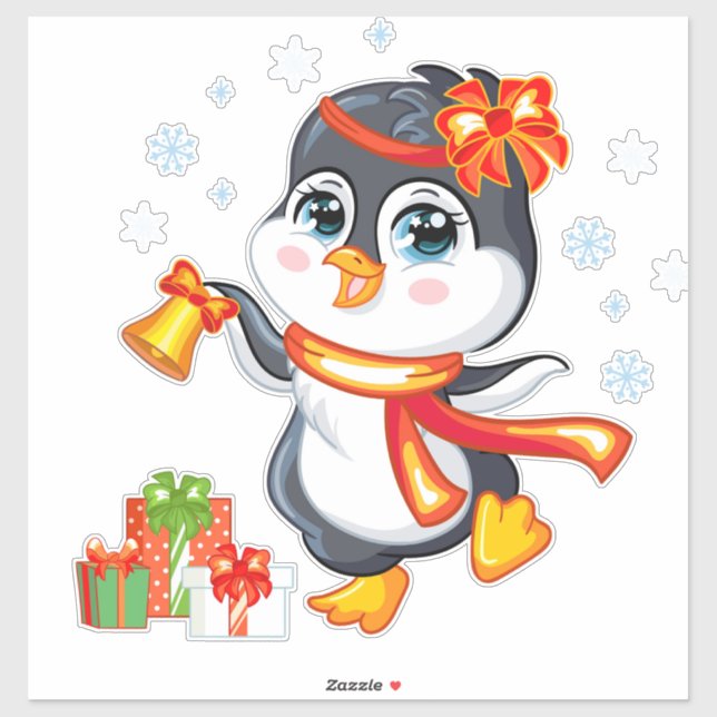 Sticker Penguin de Christmas (Feuille)