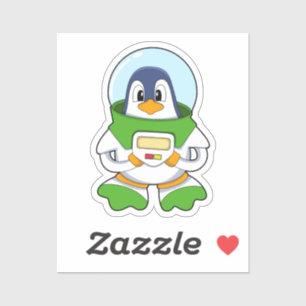 Sticker Penguin en astronaute costume