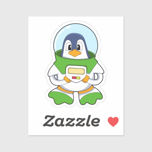 Sticker Penguin en astronaute costume (Feuille)