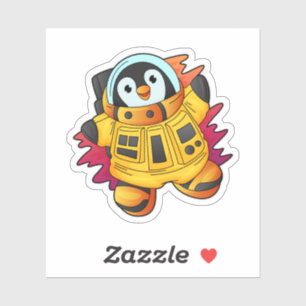 Sticker Penguin en costume d'astronaute