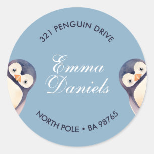 Sticker Penguin Winter Wonderland - Ice Blue