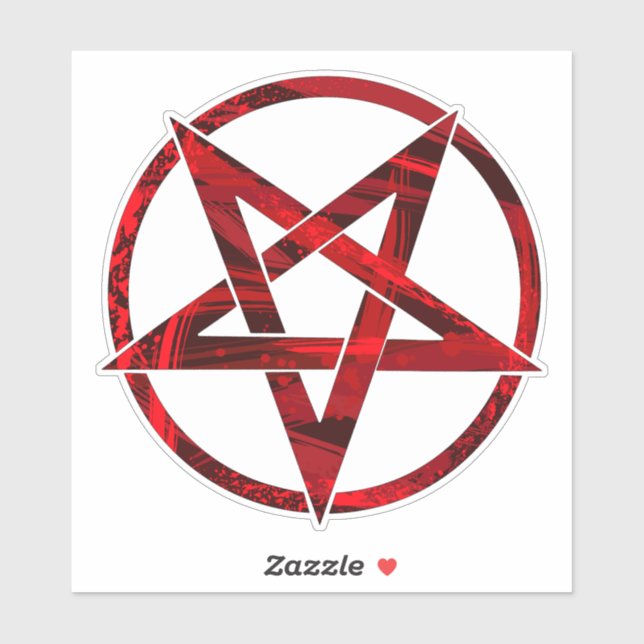 Sticker Pentagramme du Diable Rouge (Feuille)