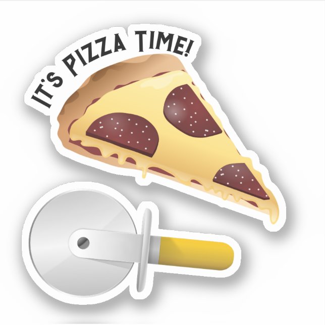 Sticker Pepperoni Pizza et Pizza Cutter (Devant)