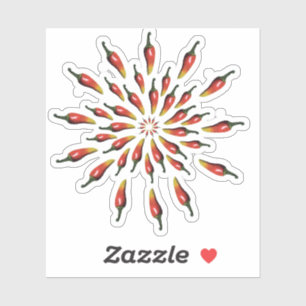 Sticker Peppers Hot Mandala