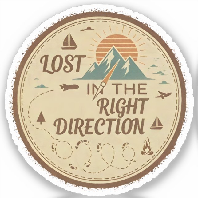Sticker Perdu dans la bonne direction (Recto)
