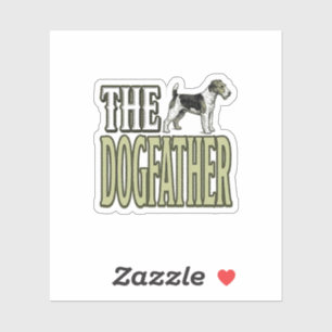 Sticker Père Chien Terrier Design de Chemise Gravure Vinta