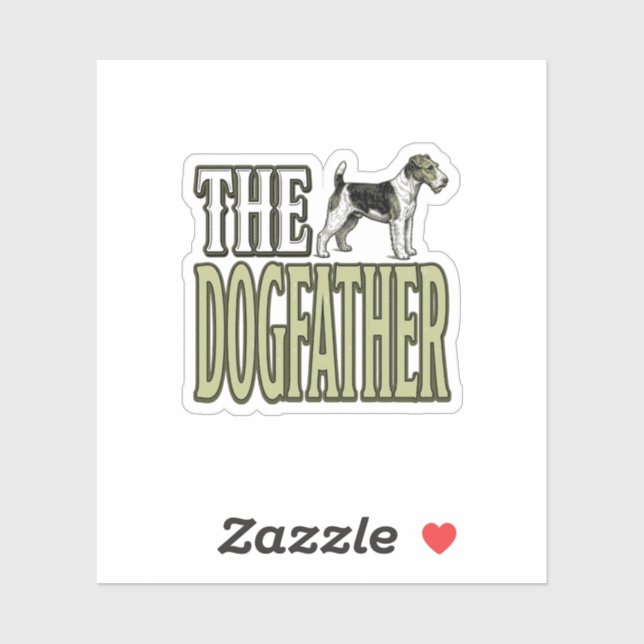Sticker Père Chien Terrier Design de Chemise Gravure Vinta (Feuille)