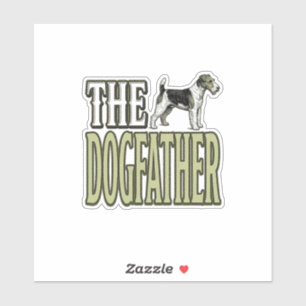 Sticker Père Chien Terrier Vintage Gravure Design de T-Shi