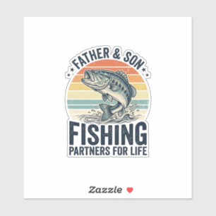 Sticker Père Fils Partenaires de Pêche Vintage Bass Shirt_