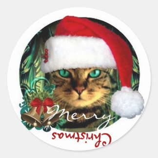 Sticker père Noël Cat Joyeux Noël