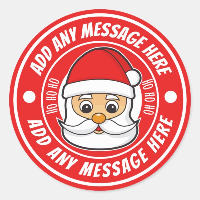 Sticker Père Noël de Noël Étiquettes personnalisés (Devant)