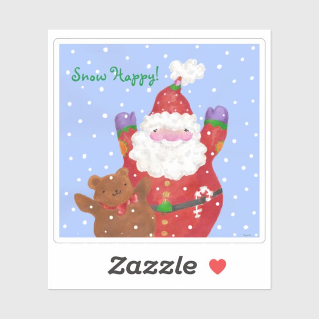 Sticker père Noël et Teddy (Feuille)
