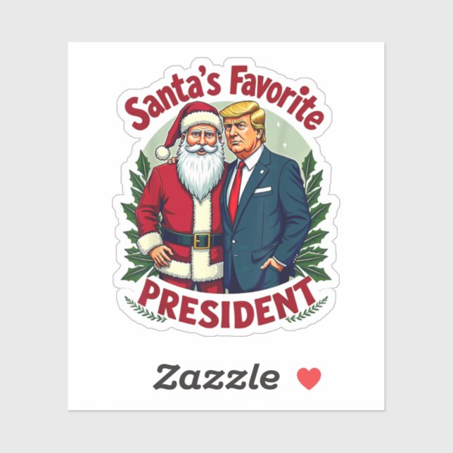 Sticker Père Noël Favori du président Trump Noël (Feuille)