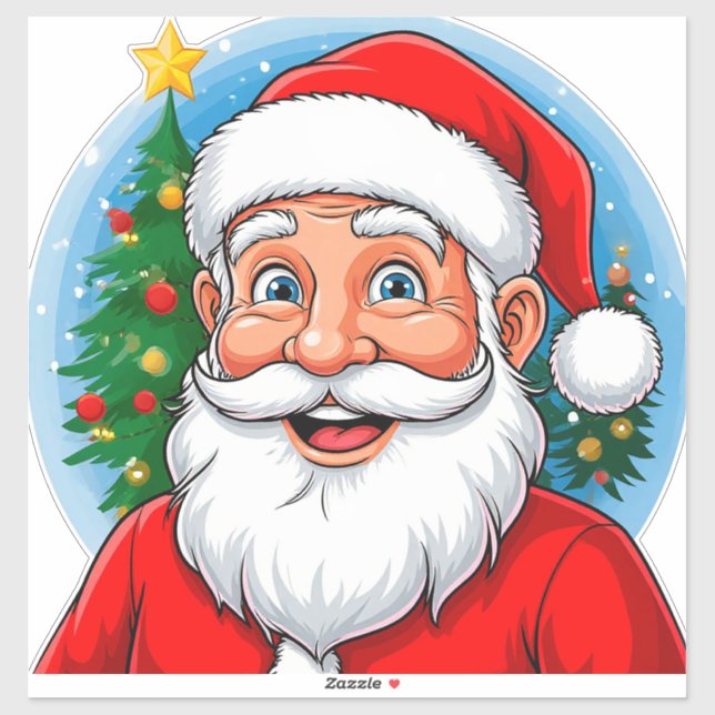 Sticker Père Noël joyeux (Feuille)