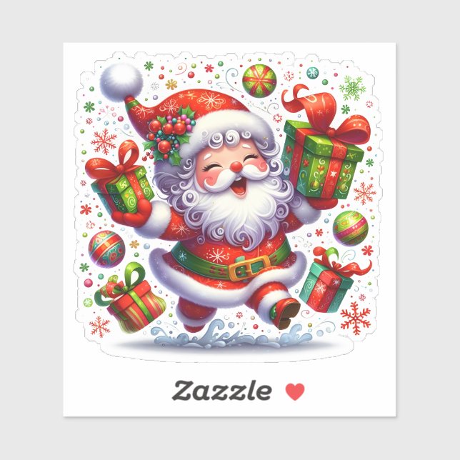 Sticker Père Noël Joyeux fête Noël (Feuille)