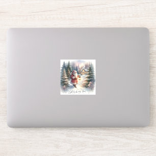 Sticker Père Noël Lantern Walk Winter Cottage Scène