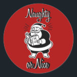 Sticker père Noël List Naughty ou Nice Christmas R<br><div class="desc">Vous pouvez trouver d'autres éléments de coordination dans notre collection "Père Noël List : Naughty of Nice".</div>