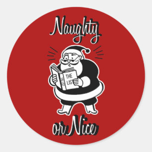 Sticker père Noël List Naughty ou Nice Christmas R