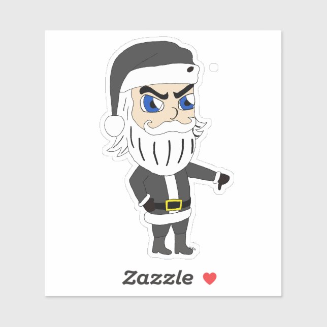 Sticker père noël méchant    (Feuille)