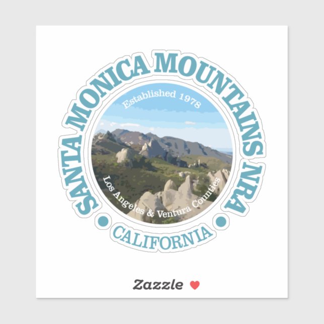 Sticker Père Noël Monica Mountains NRA (Feuille)