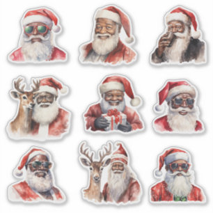 Sticker Père Noël noir