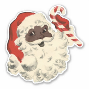 Sticker Père Noël noire avec Sucre de canne