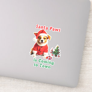 Sticker Père Noël Paws vient à Town Festive Pet
