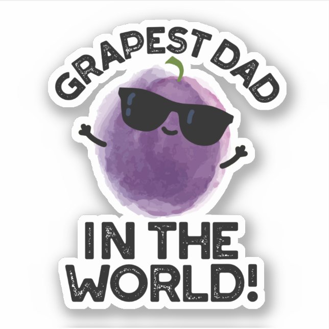 Sticker Père Raisin Dans Le Monde Drôle Fruit Pun (Devant)