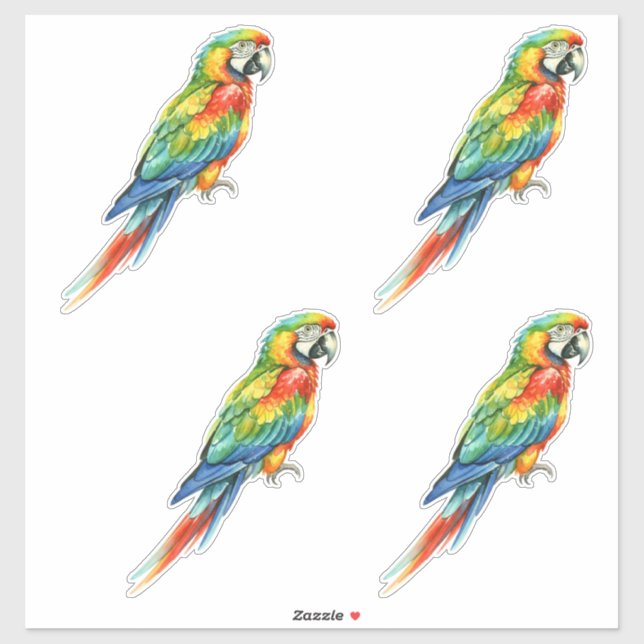 Sticker Perroquet (Feuille)