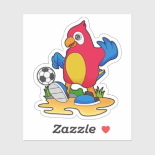 Sticker Perroquet comme joueur de football avec Soccer