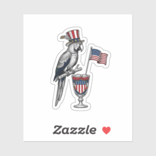 Sticker Perroquet Patriotique Cocktail Design Vectoriel Vi