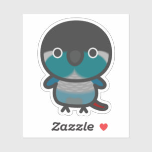 Sticker Perruche à joues vertes / Turquoise