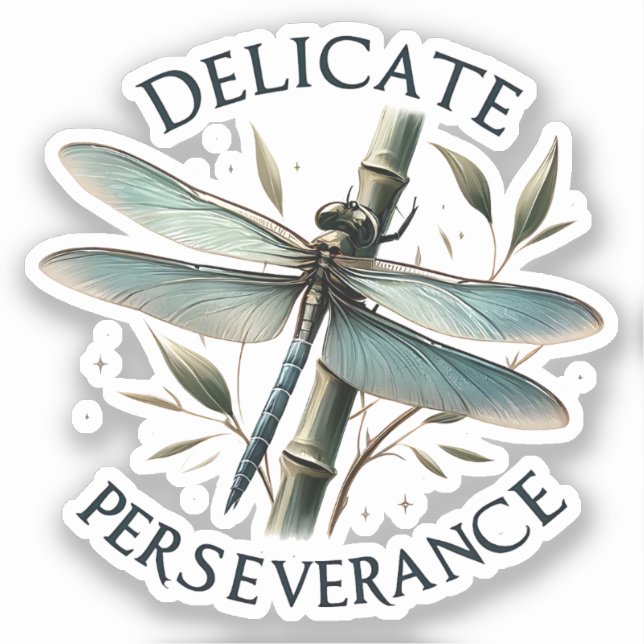 Sticker Persévérance délicate - libellule artistique (Recto)