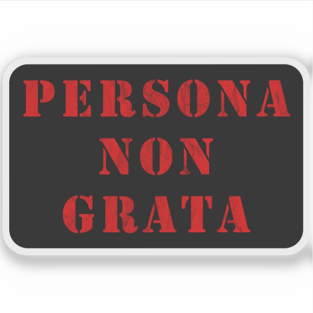 Sticker Persona Non Grata (rouge vintage) (Devant)