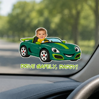 Sticker Personalised Baby Photo Drive Safely Daddy Cartoon