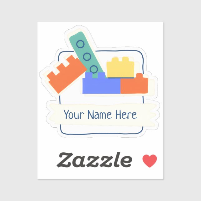 Sticker Personalized Building Bricks (Feuille)