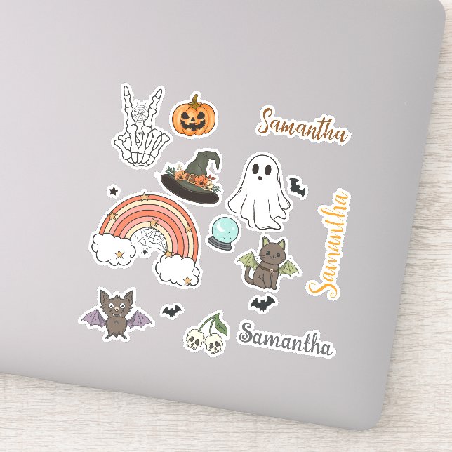 Sticker Personalized Groovy Halloween Fun Set  (Détail)